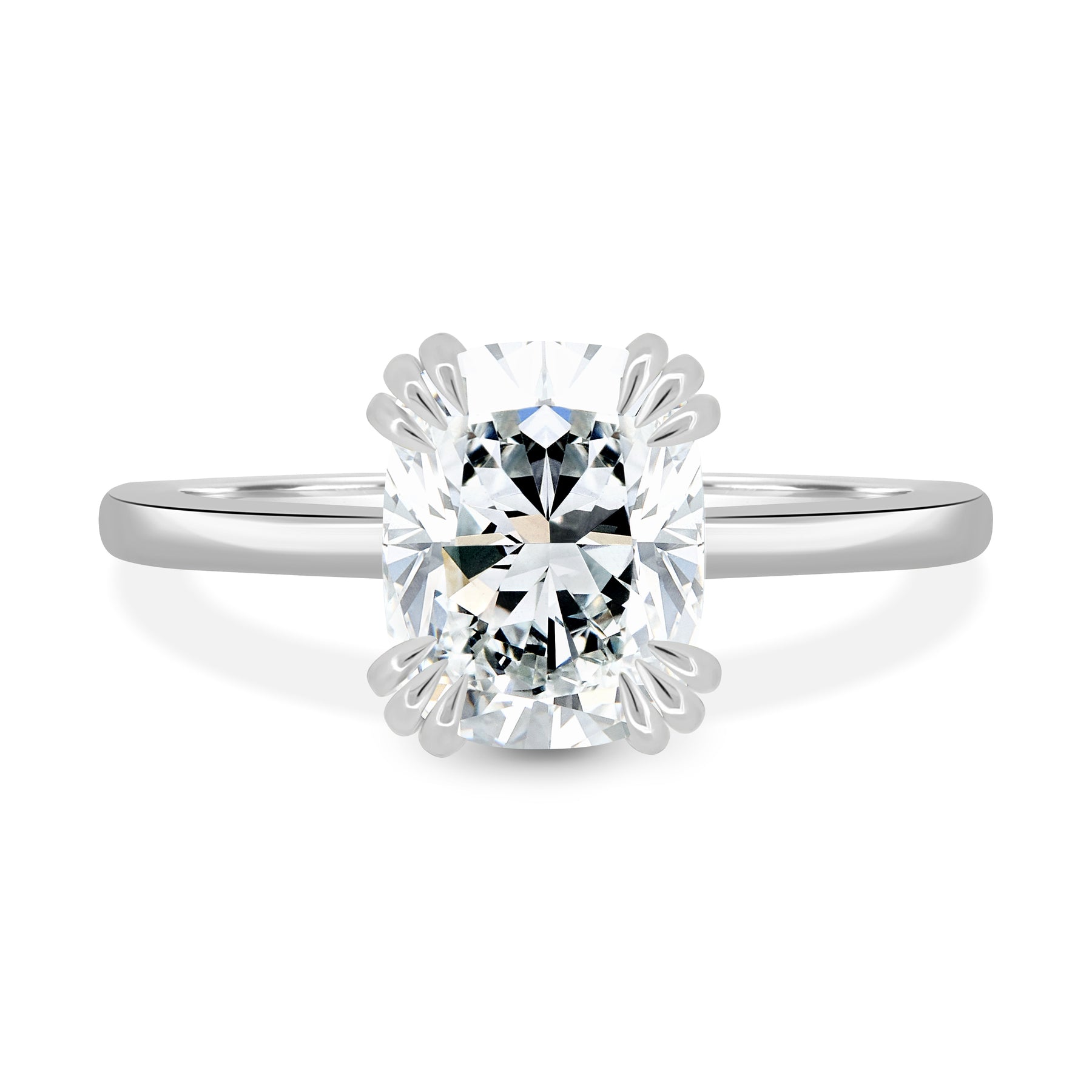 Helena – Elongated Cushion Solitaire with Triple-Split Claws